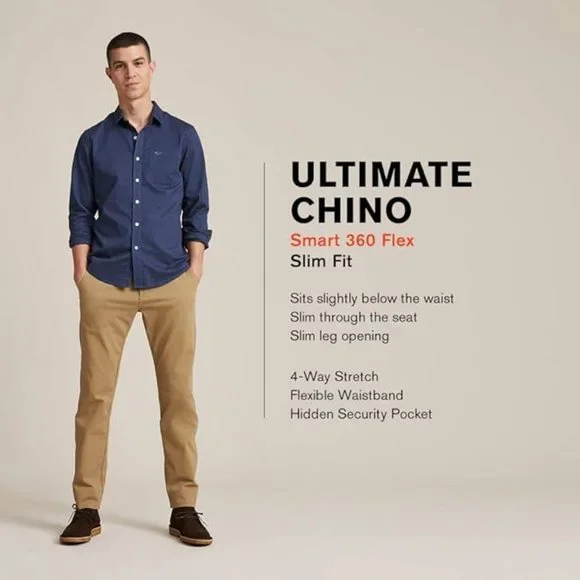 Dockers Ultimate Chino With Smart 360 Flex Mens Comfort Waistband Slim Slim Fit Flat Front Pant